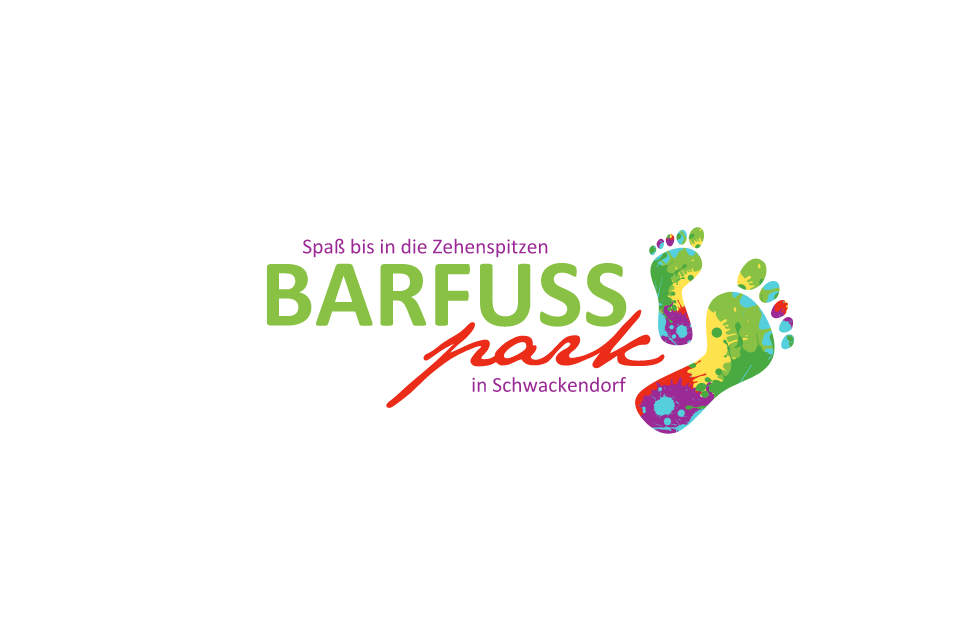 Farbklecks mit Logo Barfußpark